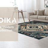 Ultra Soft Area Rug, Non Slip, Stain Resistant, Washable Area Rugs for Living Room, Bedroom, Chic Distressed Geometric Accents(Gray)