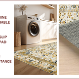 Ultra Soft Area Rug, Non Slip, Stain Resistant, Washable Area Rugs for Living Room, Bedroom, Elegant Vintage Floral Composition(Beige)