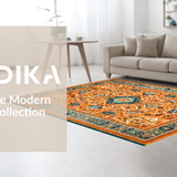 Ultra Soft Area Rug, Non Slip, Stain Resistant, Washable Area Rugs for Living Room, Bedroom, Chic Modern Striped Pattern(Orange)