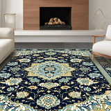 Ultra Soft Area Rug, Non Slip, Stain Resistant, Washable Area Rugs for Living Room, Bedroom, Contemporary Abstract Artful Scheme(Blue)