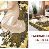 Ultra Soft Area Rug, Non Slip, Stain Resistant, Washable Area Rugs for Living Room, Bedroom, Cozy Abstract Nature Expressions(Gold)