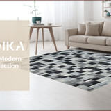 Ultra Soft Area Rug, Non Slip, Stain Resistant, Washable Area Rugs for Living Room, Bedroom, Stylish Minimalist Lattice Arrangement(Gray)