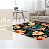 Ultra Soft Area Rug, Non Slip, Stain Resistant, Washable Area Rugs for Living Room, Bedroom, Vintage Floral Dining Room Washable Carpet(Red)