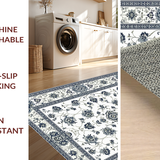 Ultra Soft Area Rug, Non Slip, Stain Resistant, Washable Area Rugs for Living Room, Bedroom, Timeless Neutral Textured Design(White)
