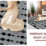 Ultra Soft Area Rug, Non Slip, Stain Resistant, Washable Area Rugs for Living Room, Bedroom, Striking Colorful Geometric Artwork(Black)