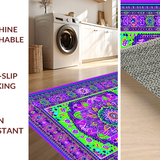 Ultra Soft Area Rug, Non Slip, Stain Resistant, Washable Area Rugs for Living Room, Bedroom, Ethereal Kaleidoscopic Pattern Play(Purple)