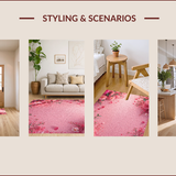 Ultra Soft Area Rug, Non Slip, Stain Resistant, Washable Area Rugs for Living Room, Bedroom, Pretty Coquette Bedroom Rose Design Carpet(Pink)