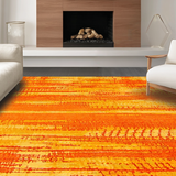 Ultra Soft Area Rug, Non Slip, Stain Resistant, Washable Area Rugs for Living Room, Bedroom, Chic Modern Artistic Textured Design(Orange)