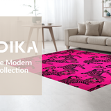 Ultra Soft Area Rug, Non Slip, Stain Resistant, Washable Area Rugs for Living Room, Bedroom, Striking Graphic Animal Theme(Pink)