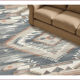 Ultra Soft Area Rug, Non Slip, Stain Resistant, Washable Area Rugs for Living Room, Bedroom, Contemporary Ethnic Geometric Fusion(Gray)