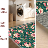 Ultra Soft Area Rug, Non Slip, Stain Resistant, Washable Area Rugs for Living Room, Bedroom, Playful Multi-Colored Medallion Blend(Green)
