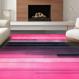 Ultra Soft Area Rug, Non Slip, Stain Resistant, Washable Area Rugs for Living Room, Bedroom, Bold Pink Black Geometric Flair(Pink)