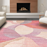 Ultra Soft Area Rug, Non Slip, Stain Resistant, Washable Area Rugs for Living Room, Bedroom, Chic Coquette Bow Motif Rug with Sculpted Curves and Playful Ribbon Accents(Pink)