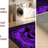 Ultra Soft Area Rug, Non Slip, Stain Resistant, Washable Area Rugs for Living Room, Bedroom, Hauntingly Unique Gothic Motif(Purple)