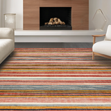 Ultra Soft Area Rug, Non Slip, Stain Resistant, Washable Area Rugs for Living Room, Bedroom, Vibrant Multicolor Textured Design(Red)