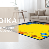Ultra Soft Area Rug, Non Slip, Stain Resistant, Washable Area Rugs for Living Room, Bedroom, Stellar Fun Explorative Layout(Yellow)