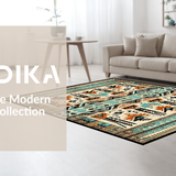 Ultra Soft Area Rug, Non Slip, Stain Resistant, Washable Area Rugs for Living Room, Bedroom, Retro Inspired Native American Style(Brown)