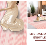 Ultra Soft Area Rug, Non Slip, Stain Resistant, Washable Area Rugs for Living Room, Bedroom, Sleek Blush Neutral Elegance(Pink)