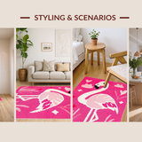 Lively Cartoon Flamingo Illustration(Pink)