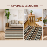 Ultra Soft Area Rug, Non Slip, Stain Resistant, Washable Area Rugs for Living Room, Bedroom, Chic Animal Stripe Aesthetic(Black)
