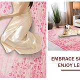 Ultra Soft Area Rug, Non Slip, Stain Resistant, Washable Area Rugs for Living Room, Bedroom, Chic Pastel Abstract Heart Motif(Pink)
