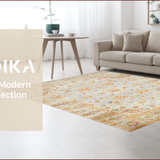 Ultra Soft Area Rug, Non Slip, Stain Resistant, Washable Area Rugs for Living Room, Bedroom, Chic Neutral Toned Medallion(Blue)