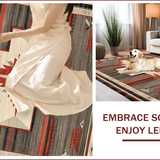 Ultra Soft Area Rug, Non Slip, Stain Resistant, Washable Area Rugs for Living Room, Bedroom, Modern Warm Tones Medallion(Red)