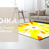 Ultra Soft Area Rug, Non Slip, Stain Resistant, Washable Area Rugs for Living Room, Bedroom, Chic Orange and Blue Contrast(Yellow)