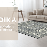 Ultra Soft Area Rug, Non Slip, Stain Resistant, Washable Area Rugs for Living Room, Bedroom, Vibrant Ethnic Diamond Patterns(Gray)