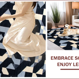 Ultra Soft Area Rug, Non Slip, Stain Resistant, Washable Area Rugs for Living Room, Bedroom, Neutral Abstract Grey Dining Room Non-Slip Area Carpet(Black)