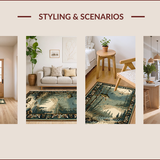 Ultra Soft Area Rug, Non Slip, Stain Resistant, Washable Area Rugs for Living Room, Bedroom, Rustic Nature-Inspired Lodge Aesthetic(Brown)
