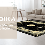 Contemporary Ethereal Patterned Runner(Black)