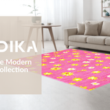 Ultra Soft Area Rug, Non Slip, Stain Resistant, Washable Area Rugs for Living Room, Bedroom, Trendy Colorful Nature-Inspired Print(Pink)