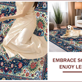 Ultra Soft Area Rug, Non Slip, Stain Resistant, Washable Area Rugs for Living Room, Bedroom, Serene Boho Patterned Elegance(Blue)
