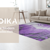 Ultra Soft Area Rug, Non Slip, Stain Resistant, Washable Area Rugs for Living Room, Bedroom, Contemporary Purple Swirl Aesthetic(Purple)