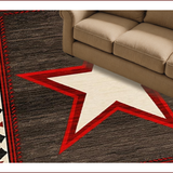 Ultra Soft Area Rug, Non Slip, Stain Resistant, Washable Area Rugs for Living Room, Bedroom, Rustic Earthy Star Motif(Black)