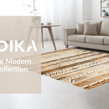 Ultra Soft Area Rug, Non Slip, Stain Resistant, Washable Area Rugs for Living Room, Bedroom, Earthy Geometric Lattice Aesthetic(Beige)