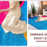 Ultra Soft Area Rug, Non Slip, Stain Resistant, Washable Area Rugs for Living Room, Bedroom, Modern Artistic Meditation Space Soft Plush Rug(Blue)