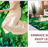 Ultra Soft Area Rug, Non Slip, Stain Resistant, Washable Area Rugs for Living Room, Bedroom, Soft Washable Floral Bath Mat for Minimalist Lifestyles(Green)