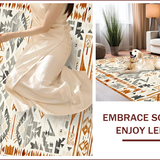 Ultra Soft Area Rug, Non Slip, Stain Resistant, Washable Area Rugs for Living Room, Bedroom, Artistic Vintage Ethnic Print(Beige)