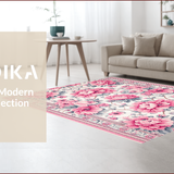 Ultra Soft Area Rug, Non Slip, Stain Resistant, Washable Area Rugs for Living Room, Bedroom, Vintage Faux Wool(Pink)