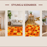 Ultra Soft Area Rug, Non Slip, Stain Resistant, Washable Area Rugs for Living Room, Bedroom, 70s Orange Abstract Living Room Non-Slip Rug(Orange)