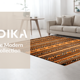 Ultra Soft Area Rug, Non Slip, Stain Resistant, Washable Area Rugs for Living Room, Bedroom, Chic Textured Retro Aesthetic(Orange)