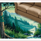 Ultra Soft Area Rug, Non Slip, Stain Resistant, Washable Area Rugs for Living Room, Bedroom, Whimsical Celestial Illustrative Design(Green)