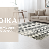 Ultra Soft Area Rug, Non Slip, Stain Resistant, Washable Area Rugs for Living Room, Bedroom, Stylish Black & White Carpet: Reversible Striped Area Rug(Black)