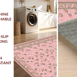 Ultra Soft Area Rug, Non Slip, Stain Resistant, Washable Area Rugs for Living Room, Bedroom, Elegant Soft Floral Composition(Pink)