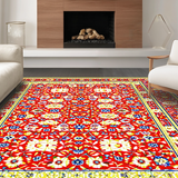 Ultra Soft Area Rug, Non Slip, Stain Resistant, Washable Area Rugs for Living Room, Bedroom, Bold Transitional Diamond Layout(Red)