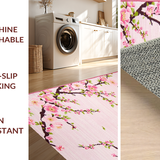 Ultra Soft Area Rug, Non Slip, Stain Resistant, Washable Area Rugs for Living Room, Bedroom, Charming Sakura Floral Motif(Pink)