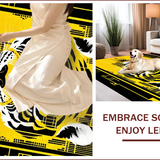 Ultra Soft Area Rug, Non Slip, Stain Resistant, Washable Area Rugs for Living Room, Bedroom, Bold Yellow Black Abstract Overlay(Yellow)