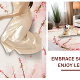 Ultra Soft Area Rug, Non Slip, Stain Resistant, Washable Area Rugs for Living Room, Bedroom, Whimsical Pastel Blossom Arrangement(Pink)